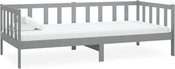 vidaXL - Bedbank - massief - grenenhout - grijs - 90x200 - cm
