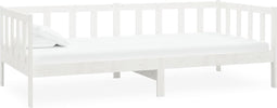 vidaXL - Bedbank - massief - grenenhout - wit - 90x200 - cm