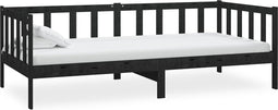 vidaXL - Bedbank - massief - grenenhout - zwart - 90x200 - cm