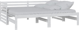 vidaXL - Bedbank - uitschuifbaar - massief - grenenhout - wit - 2x(90x200) - cm