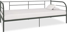 vidaXL - Bedbankframe - metaal - grijs - 90x200 - cm