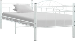 vidaXL - Bedbankframe - metaal - wit - 90x200 - cm