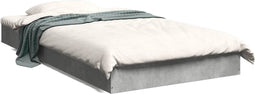 vidaXL - Bedframe - bewerkt - hout - betongrijs - 100x200 - cm