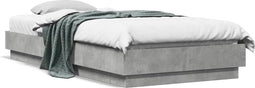 vidaXL - Bedframe - bewerkt - hout - betongrijs - 100x200 - cm