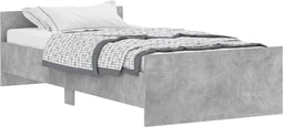 vidaXL - Bedframe - bewerkt - hout - betongrijs - 100x200 - cm