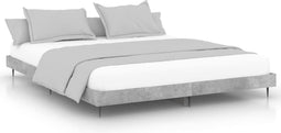 vidaXL - Bedframe - bewerkt - hout - betongrijs - 120x200 - cm