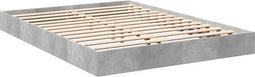 vidaXL - Bedframe - bewerkt - hout - betongrijs - 140x200 - cm