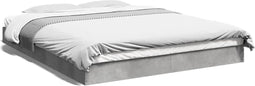 vidaXL - Bedframe - bewerkt - hout - betongrijs - 150x200 - cm