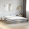 vidaXL - Bedframe - bewerkt - hout - betongrijs - 150x200 - cm