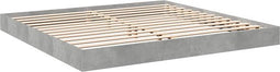 vidaXL - Bedframe - bewerkt - hout - betongrijs - 200x200 - cm