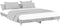 vidaXL - Bedframe - bewerkt - hout - betongrijs - 200x200 - cm