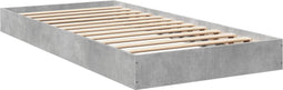 vidaXL - Bedframe - bewerkt - hout - betongrijs - 75x190 - cm