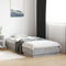 vidaXL - Bedframe - bewerkt - hout - betongrijs - 75x190 - cm
