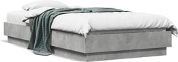 vidaXL - Bedframe - bewerkt - hout - betongrijs - 90x190 - cm