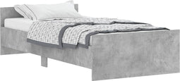 vidaXL - Bedframe - bewerkt - hout - betongrijs - 90x190 - cm