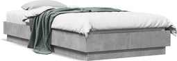 vidaXL - Bedframe - bewerkt - hout - betongrijs - 90x200 - cm