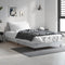 vidaXL - Bedframe - bewerkt - hout - betongrijs - 90x200 - cm