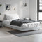 vidaXL - Bedframe - bewerkt - hout - betongrijs - 90x200 - cm