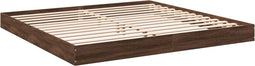 vidaXL - Bedframe - bewerkt - hout - bruin - eikenkleur - 200x200 - cm