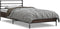 vidaXL - Bedframe - bewerkt - hout - en - metaal - bruin - eikenkleurig - 75x190 - cm