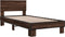 vidaXL - Bedframe - bewerkt - hout - en - metaal - bruin - eikenkleurig - 100x200 - cm