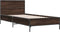 vidaXL - Bedframe - bewerkt - hout - en - metaal - bruin - eikenkleurig - 90x200 - cm