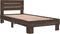 vidaXL - Bedframe - bewerkt - hout - en - metaal - bruin - eikenkleurig - 100x200 - cm