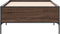 vidaXL - Bedframe - bewerkt - hout - en - metaal - bruin - eikenkleurig - 90x200 - cm