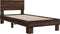 vidaXL - Bedframe - bewerkt - hout - en - metaal - bruin - eikenkleurig - 90x190 - cm