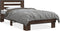 vidaXL - Bedframe - bewerkt - hout - en - metaal - bruin - eikenkleurig - 75x190 - cm