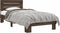 vidaXL - Bedframe - bewerkt - hout - en - metaal - bruin - eikenkleurig - 90x200 - cm