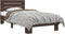 vidaXL - Bedframe - bewerkt - hout - en - metaal - bruin - eikenkleurig - 75x190 - cm