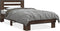 vidaXL - Bedframe - bewerkt - hout - en - metaal - bruin - eikenkleurig - 100x200 - cm