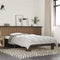 vidaXL - Bedframe - bewerkt - hout - en - metaal - bruin - eikenkleurig - 75x190 - cm