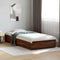 vidaXL - Bedframe - bewerkt - hout - en - metaal - bruin - eikenkleurig - 90x200 - cm