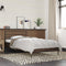 vidaXL - Bedframe - bewerkt - hout - en - metaal - bruin - eikenkleurig - 90x200 - cm
