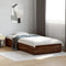 vidaXL - Bedframe - bewerkt - hout - en - metaal - bruin - eikenkleurig - 100x200 - cm