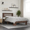 vidaXL - Bedframe - bewerkt - hout - en - metaal - bruin - eikenkleurig - 90x200 - cm