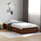 vidaXL - Bedframe - bewerkt - hout - en - metaal - bruin - eikenkleurig - 75x190 - cm