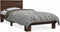 vidaXL - Bedframe - bewerkt - hout - en - metaal - bruin - eikenkleurig - 90x190 - cm