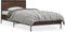 vidaXL - Bedframe - bewerkt - hout - en - metaal - bruin - eikenkleurig - 100x200 - cm