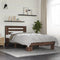 vidaXL - Bedframe - bewerkt - hout - en - metaal - bruin - eikenkleurig - 75x190 - cm