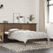 vidaXL - Bedframe - bewerkt - hout - en - metaal - bruin - eikenkleurig - 90x190 - cm