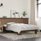 vidaXL - Bedframe - bewerkt - hout - en - metaal - bruin - eikenkleurig - 90x200 - cm
