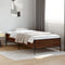 vidaXL - Bedframe - bewerkt - hout - en - metaal - bruin - eikenkleurig - 90x190 - cm