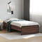 vidaXL - Bedframe - bewerkt - hout - en - metaal - bruin - eikenkleurig - 100x200 - cm
