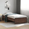 vidaXL - Bedframe - bewerkt - hout - en - metaal - bruin - eikenkleurig - 75x190 - cm