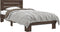 vidaXL - Bedframe - bewerkt - hout - en - metaal - bruin - eikenkleurig - 100x200 - cm
