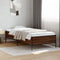 vidaXL - Bedframe - bewerkt - hout - en - metaal - bruin - eikenkleurig - 100x200 - cm