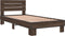 vidaXL - Bedframe - bewerkt - hout - en - metaal - bruin - eikenkleurig - 90x200 - cm